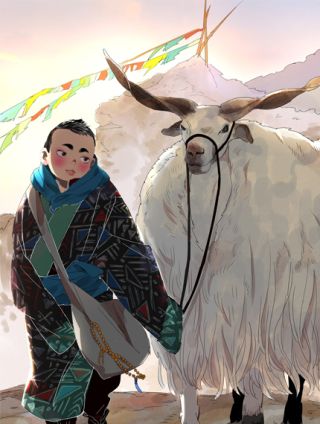 雪山·草地·传说少年登巴的故事,雪山·草地·传说少年登巴的故事漫画